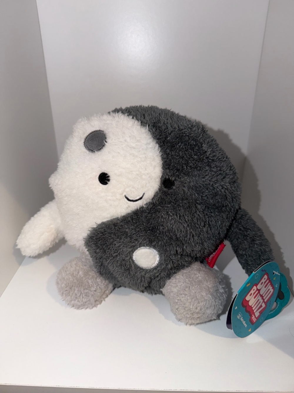 Yin Yang Plush Small Pet Toy - Gray & White